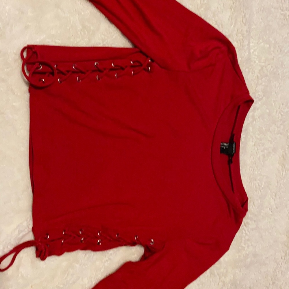Forever 21 small red laced long sleeve